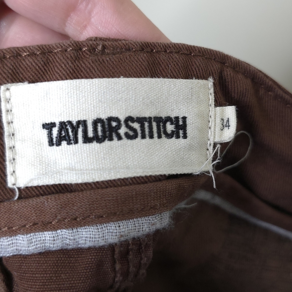 Taylor Stitch The Morse Shorts Size 34 Russet Brown Organic Cotton Linen - Picture 4 of 6